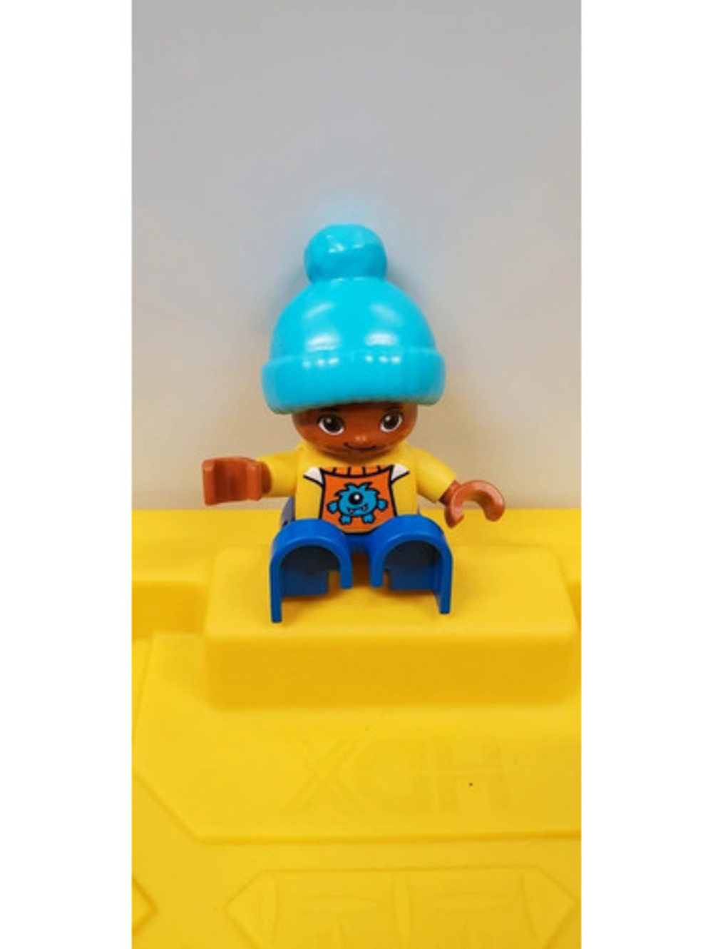 Lego Duplo Figure Child Blue Beanie Hat Monster Shirt Toddler Figure